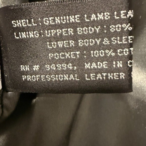 Rochester Mens Black Lambskin Leather Full Zip Jacket Size 2X Pockets Drawstring - Picture 15 of 16